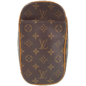 Louis Vuitton Monogram Leather Brown Pochette Ganjou Body Bag
